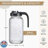 AOZITA 64 oz Glass Pitcher with Lid - 2 Quart Mason Jar Pitcher with Filter Lid, Wide Mouth Jar Leak-proof Water Jug, Heavy Duty Glass Container for Water, Juice, Milk, Tea, Iced Coffee, and Drinks