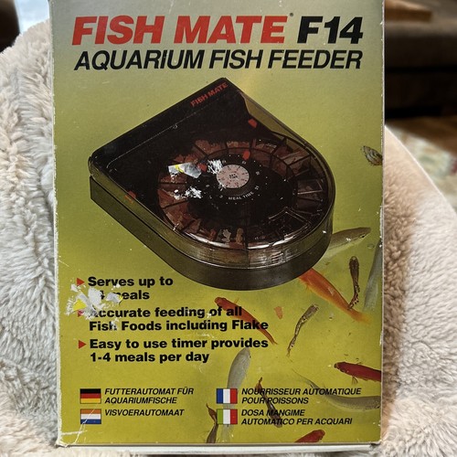 Fish Mate F14 Aquarium Fish Feeder Serves 14 Meals Battery Operated