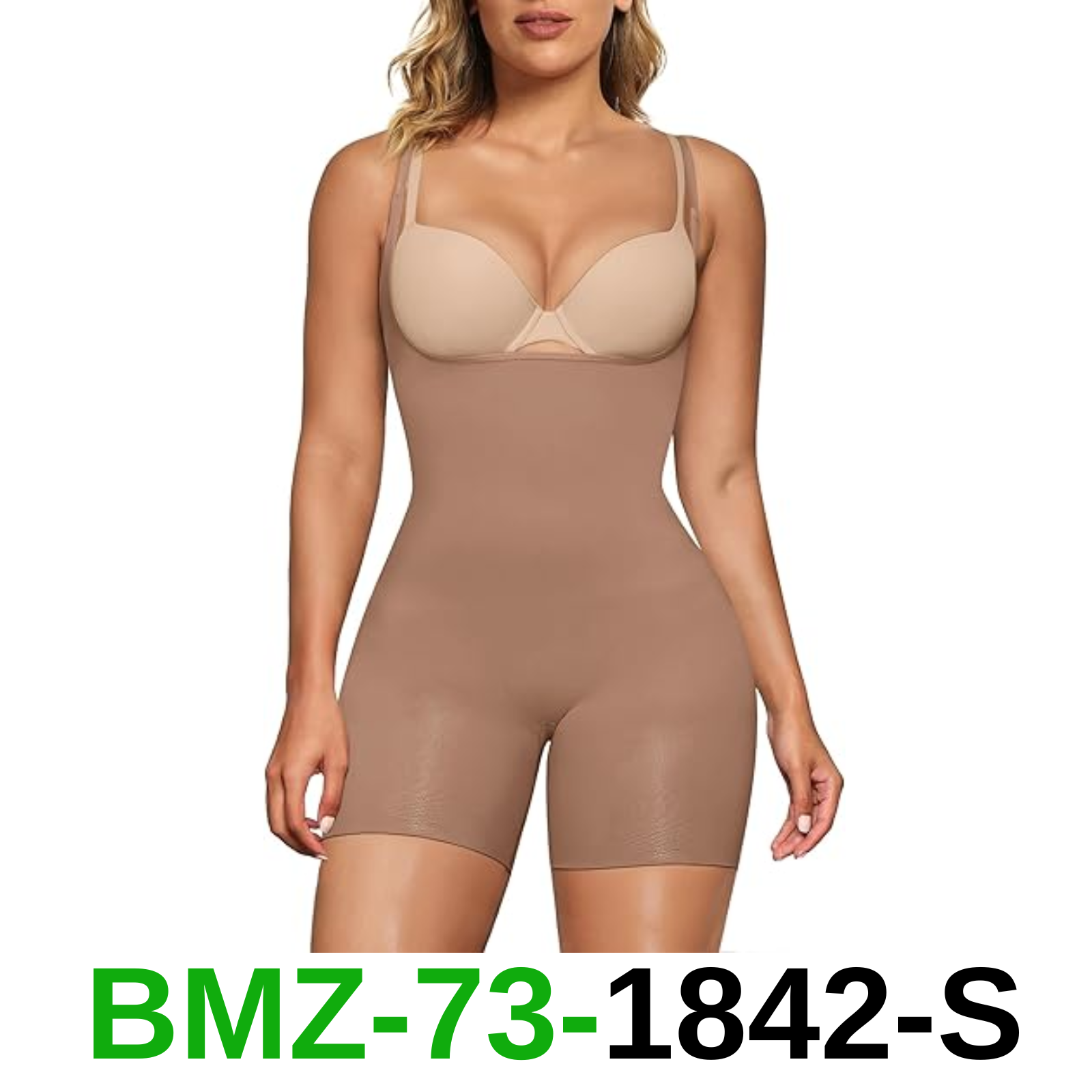 SHAPERX Women's Open Bust Tummy Control Shapewear Bodysuit Seamless Mid, S/M