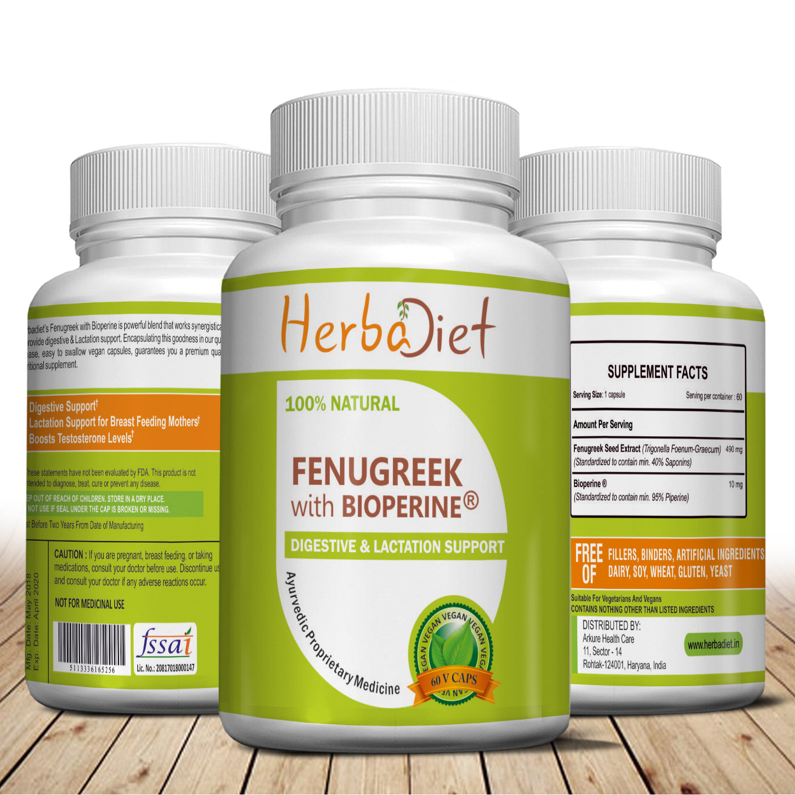 Fenugreek Extract + Bioperine Piperine 95 Veg Capsules for libido