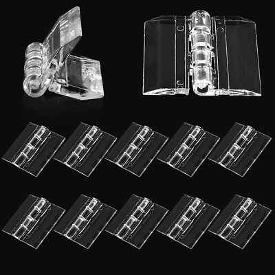 12 Pcs Clear Acrylic Hinges Plastic Cabinet Hinges for Jewelry Box Crafts