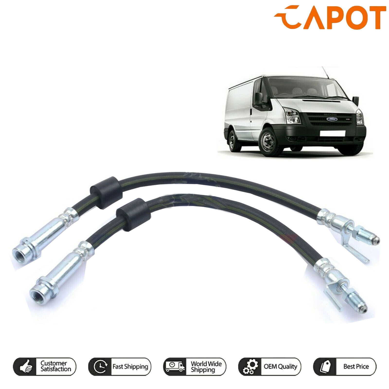 2X Front Brake Hose Pipe Left Or Right For Ford Transit Mk7 (2006-2013) 1694317