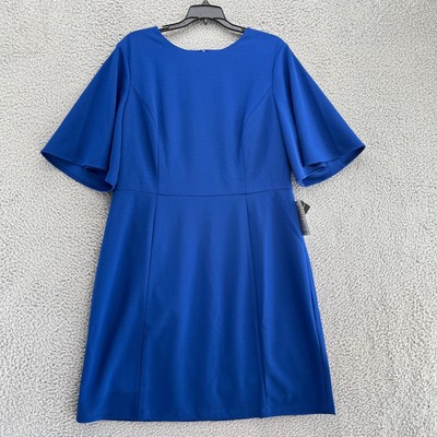 Donna Morgan Dress Womens 18 Blue Short Butterfly Sleeve Knee High New