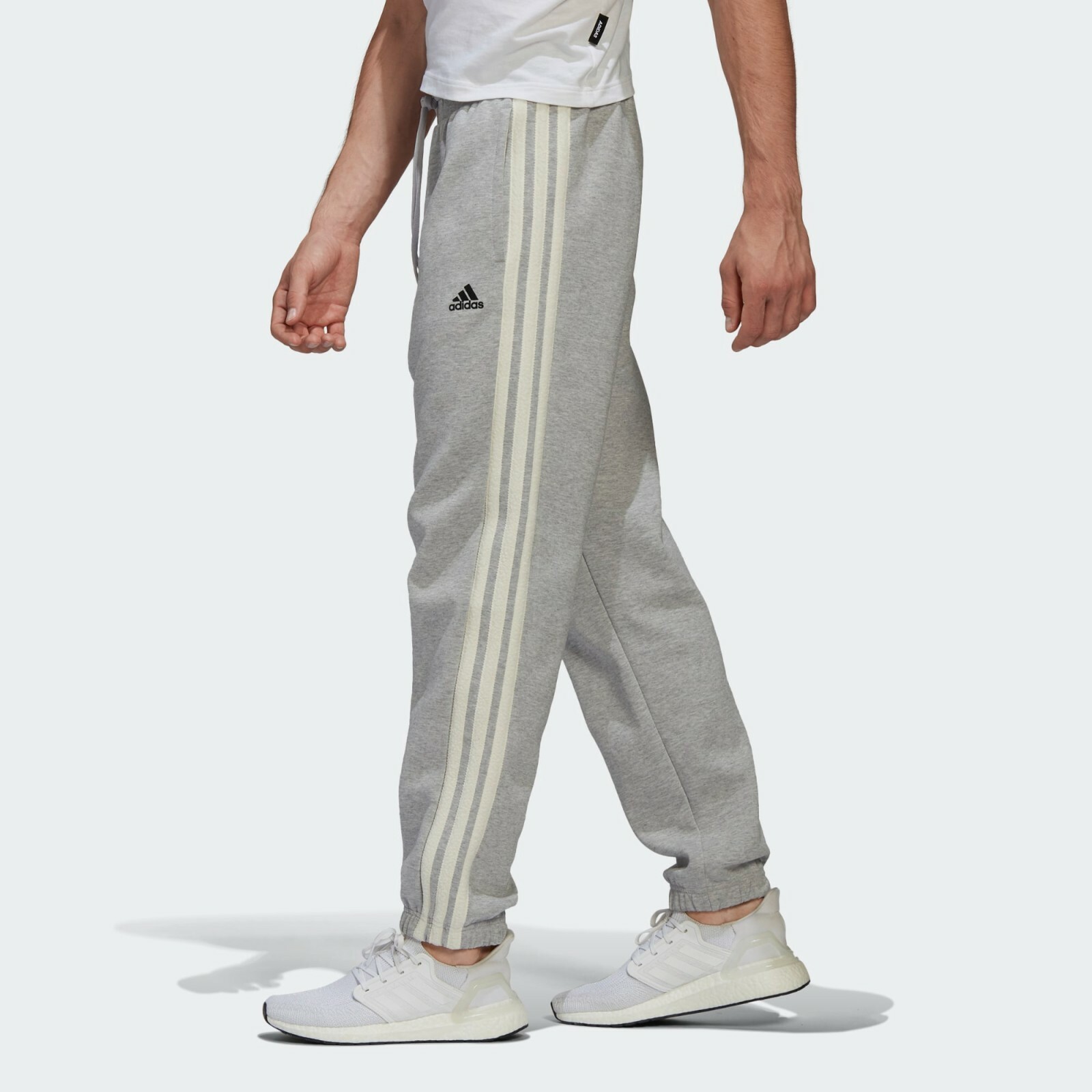 adidas Men's Winter 3-Stripes Pants GM0907 Medium Grey/Cream White/Off  White | eBay