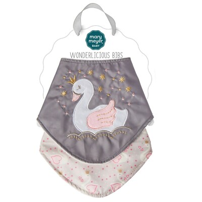 Mary Meyer Twilight Baby Swan Wonderlicious Bib Set of 2   15x7 