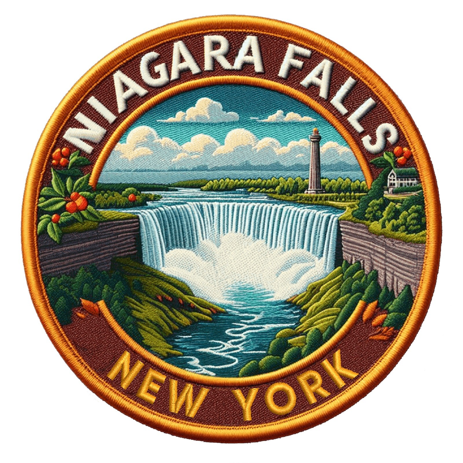 Niagara Falls State Park Patch Iron-on Applique Nature Badge New York, Waterfall
