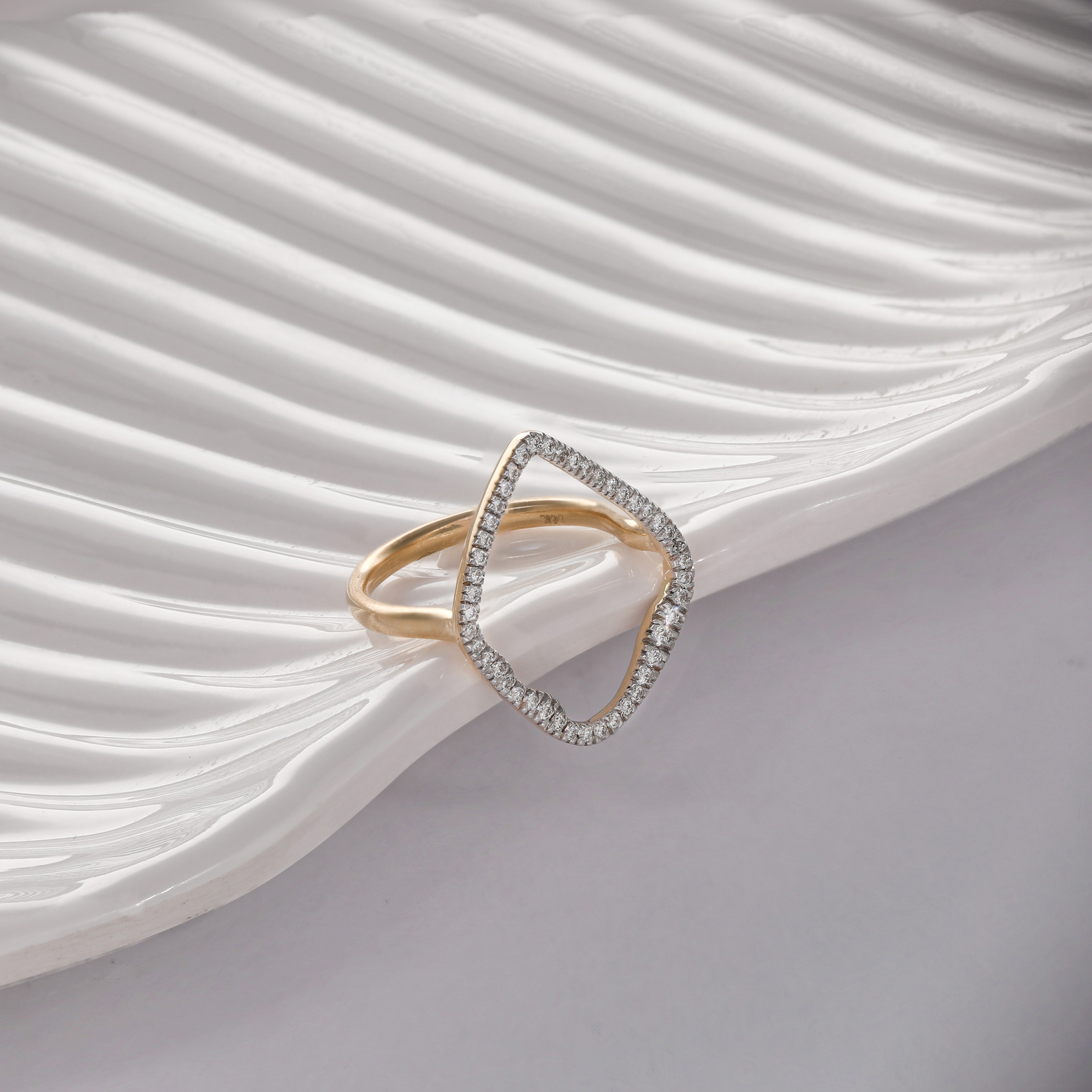 14K Gold 0.18 Ct. Lab-Created Diamond Cocktail Ring-Merry Christmas Gift🎁