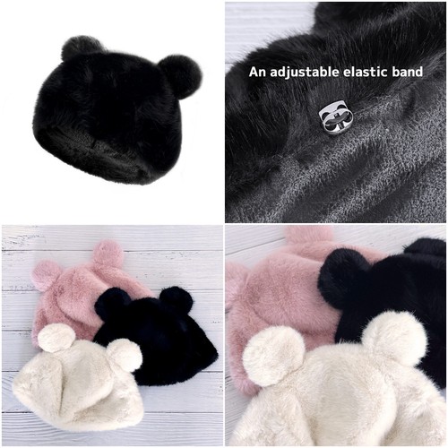 Wrapables Faux Fur Fluffy Bear Ears Winter Beanie Hat
