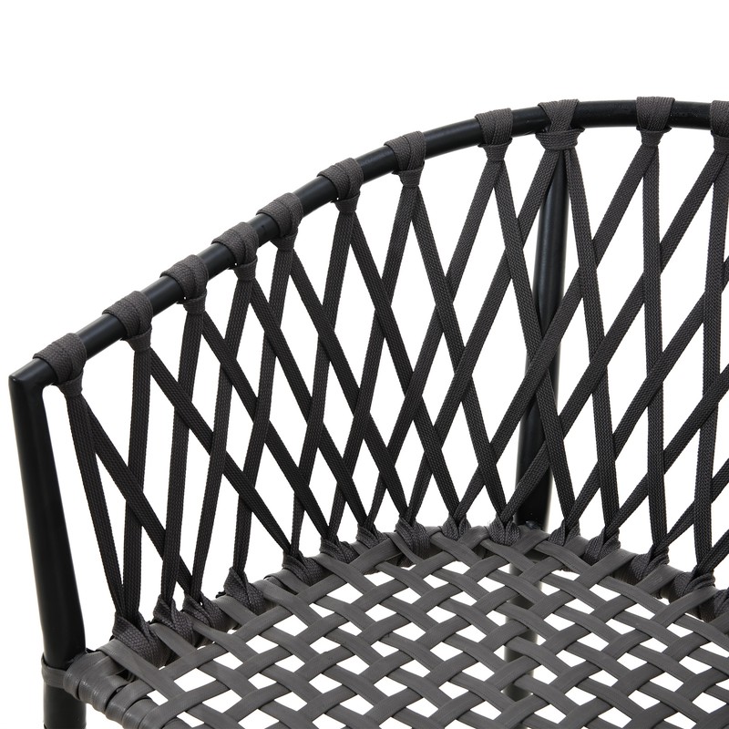 2 PCS Patio Furniture Set Outdoor Wicker Rattan Chair Dining Chair with Cushion