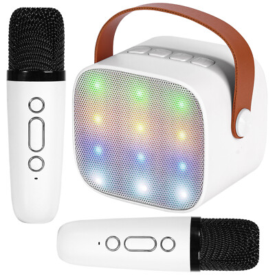 Mini KTV Karaoke Machine Bluetooth Speaker with 2 Microphone Home Sound System