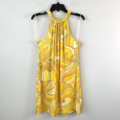 Trina Turk Juju Halter Dress Sea Anemone Yellow S