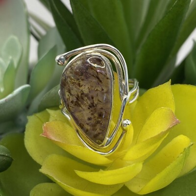 Super 7 Ring Size 8 Natural Gemstone Reiki Chakra Healing Jewelry Ring
