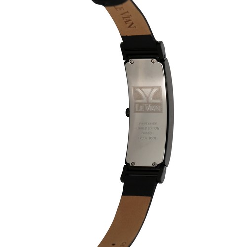 Pre-owned Le Vian Levian Watch Featuring Blackberry Diamonds In Stainless Steel With Leather Band