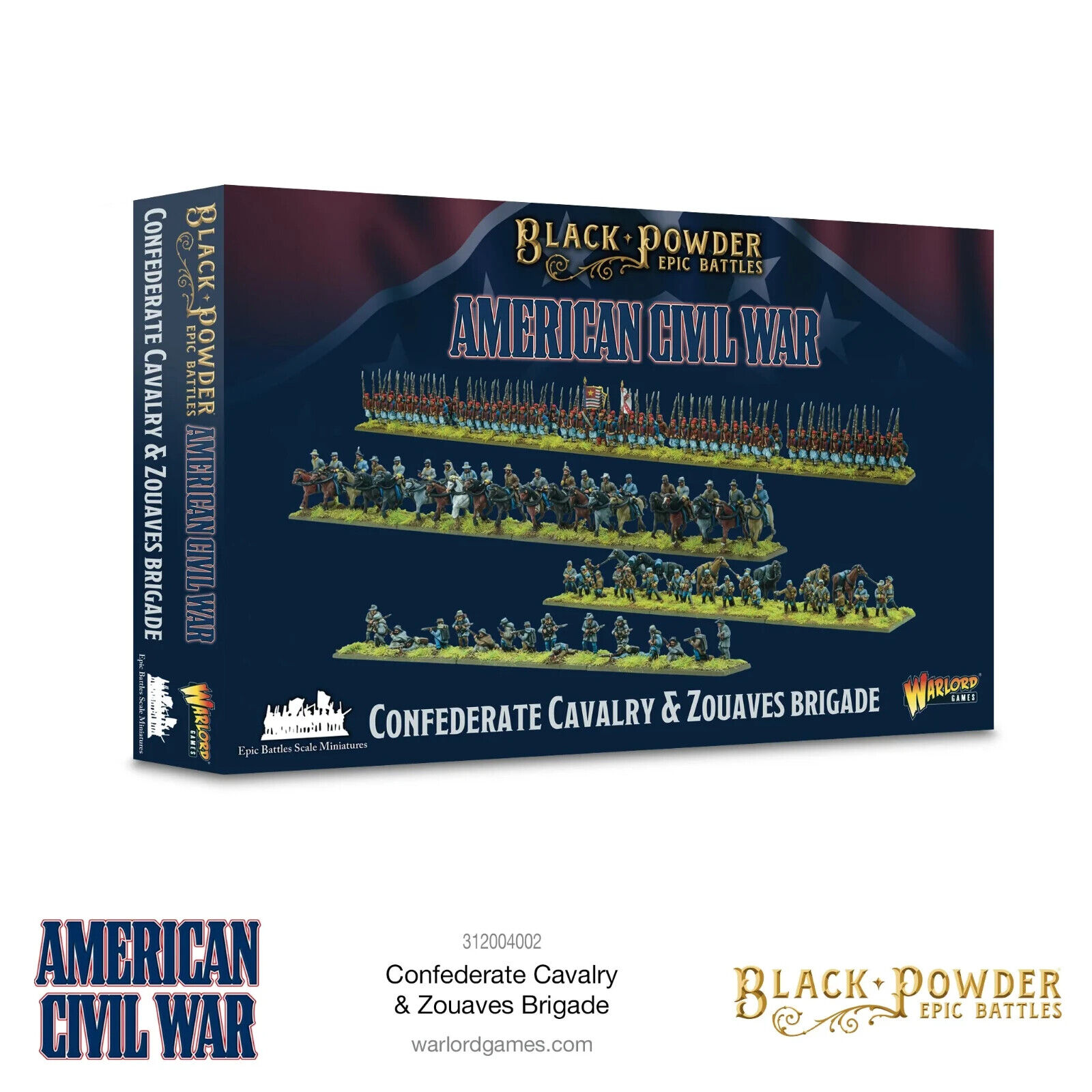 Конфедеративная кавалерийская бригада зуавов Гражданская война в США Черный порох Warlord Games