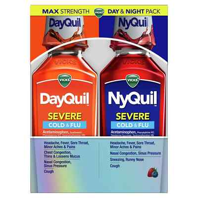 Vicks DayQuil and Nyquil Severe Cold & Flu 6oz each 2pk