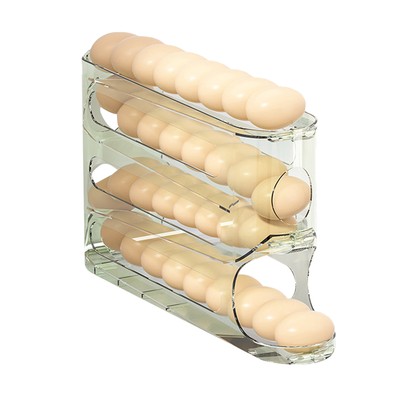 4 Layers Automatic Scrolling Egg Rack Holder Storage Box Egg Basket Containers