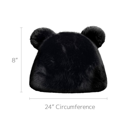 Wrapables Faux Fur Fluffy Bear Ears Winter Beanie Hat