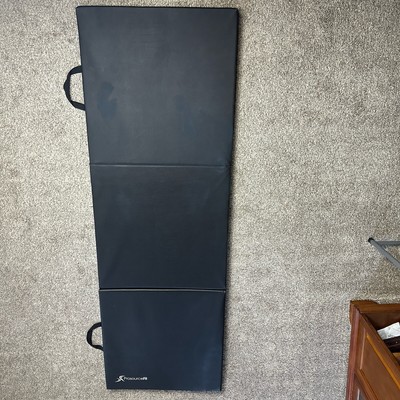 ProsourceFit Tri-Fold Folding Thick Exercise Mat 6  x 2  - Black -