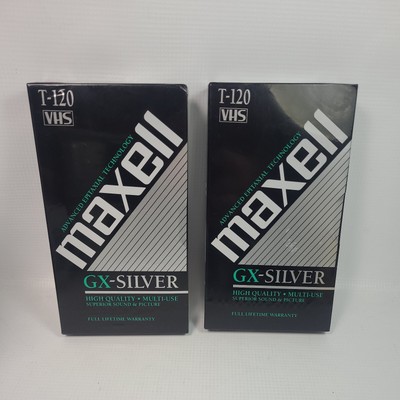 Lot Of 2 Maxwell GX-Silver 6 Hour T-120 Blank VHS Tapes NEW Sealed Vintage READ