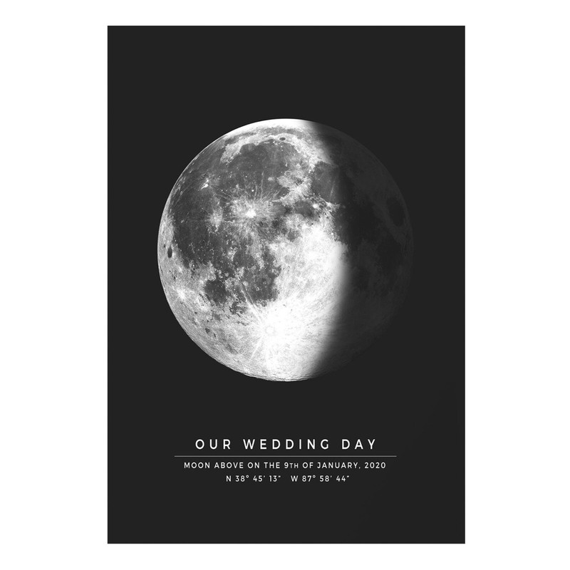 Custom Moon Phase, Gift for Valentine's Day, Gift Idea Birthday,