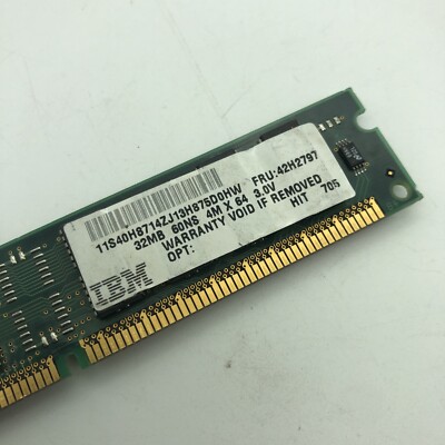 IBM 32MB EDO 168PIN DIMM Memory Module 4mx64 FRU# 42H2797 60ns 76H0275