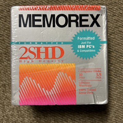 Memorex 2SHD Formatted IBM COMPUTER Disks 3.5 10/Box. M6
