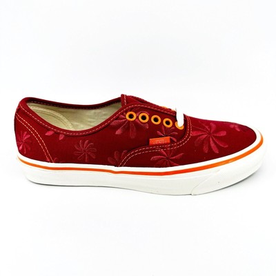 Vans Vault OG Authentic LX (Canvas Embroidery) Purple Red Mens Size 7.5
