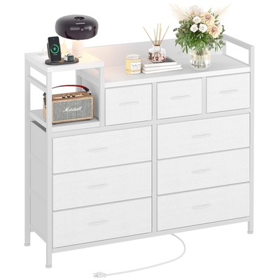 With Charging Station & 9 Drawersbedroom Dresser For Living 