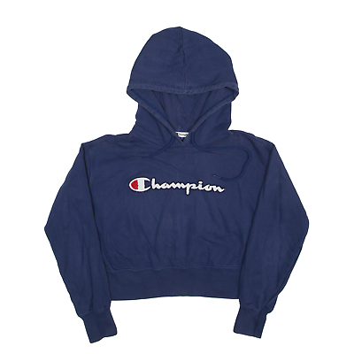 Royal blue champion crop clearance hoodie