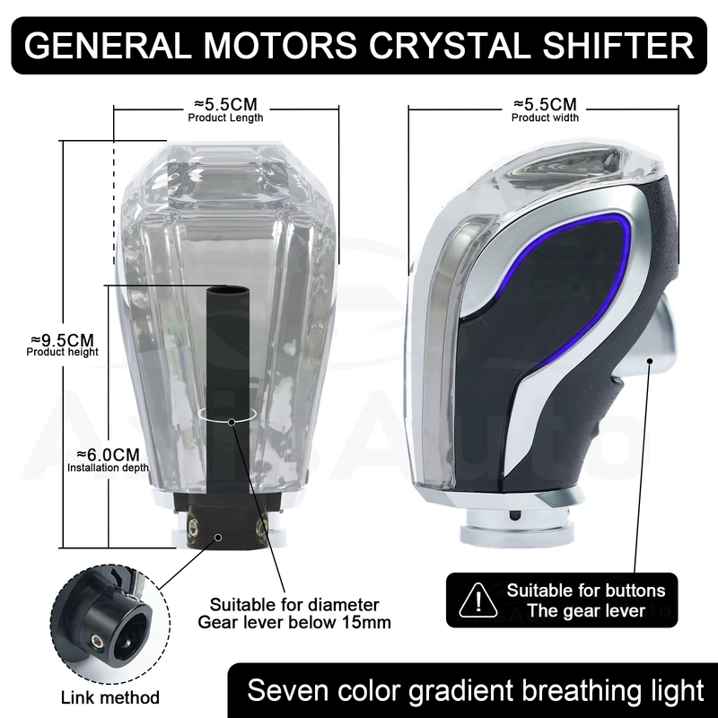 Universal Crystal Gear Knob For Honda/Toyota/Kia/Buick/Chevrolet/Ford/Hyundai/Ni