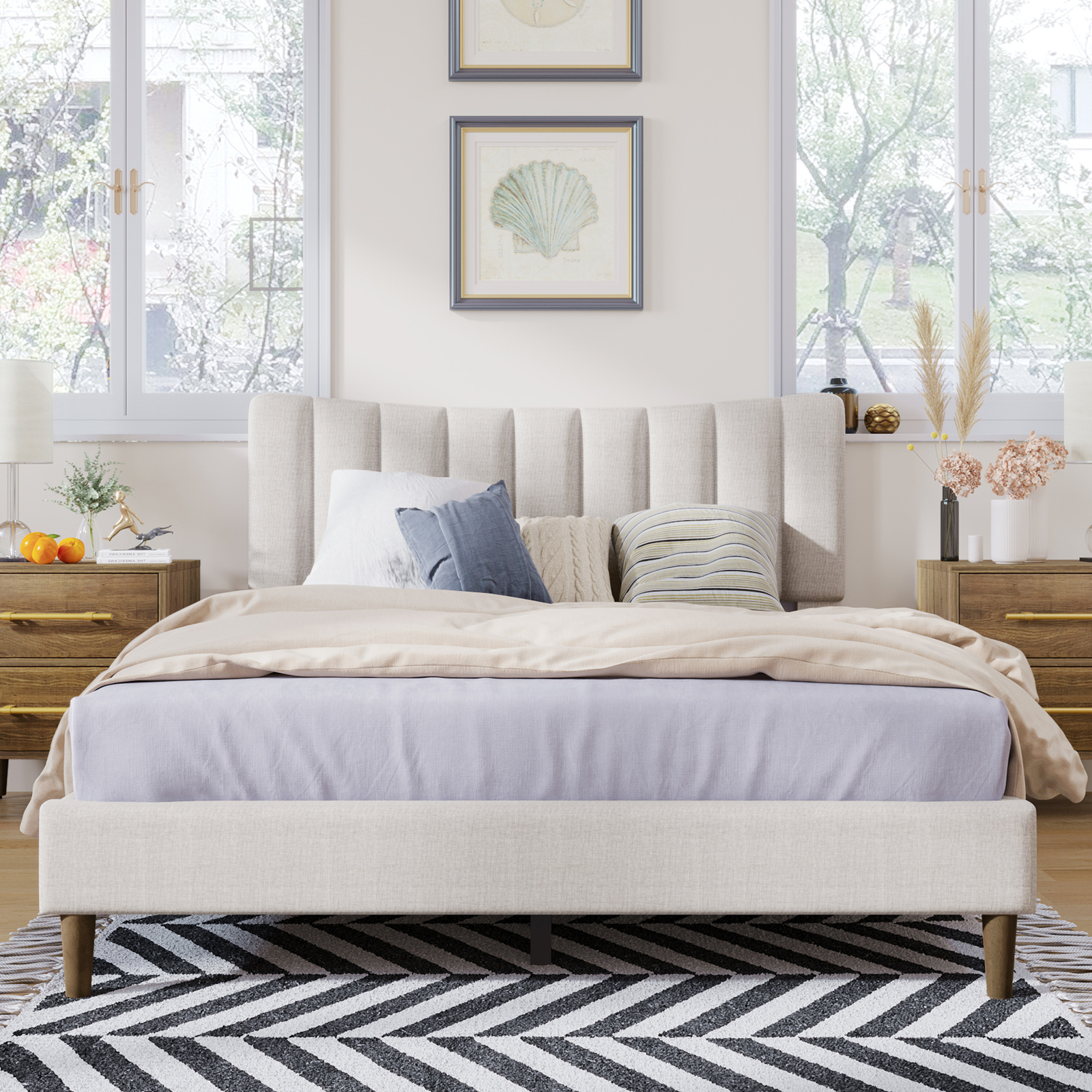 With Headboard Cream Color