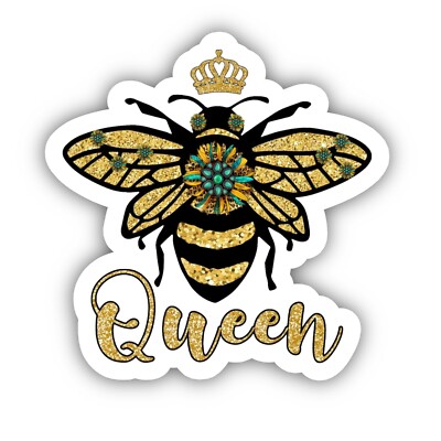 4  Queen Bee Sticker Cute Decal Honey Girl Power Confidence Strong Woman