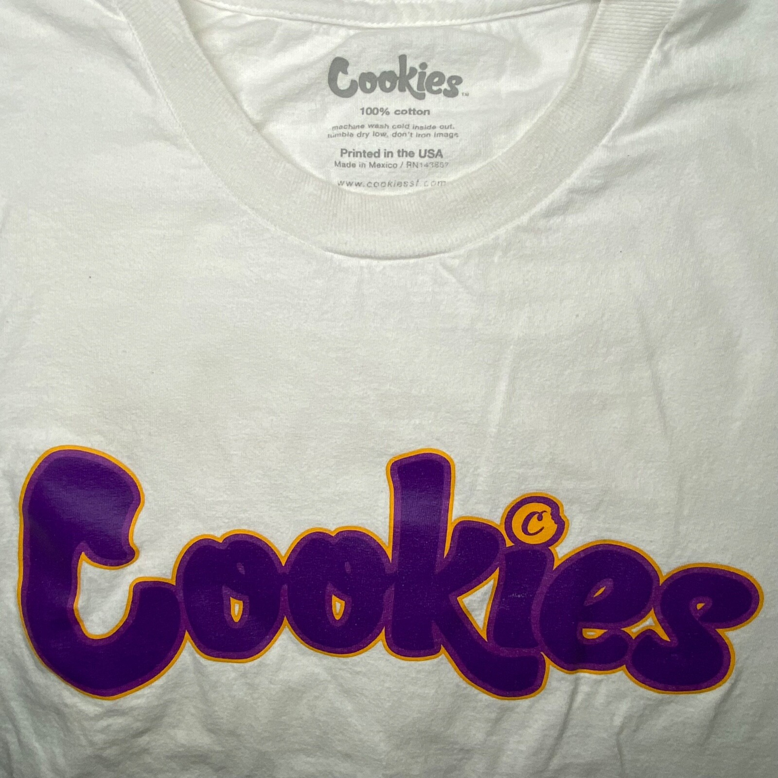 Cookies Clothing SF Original Purple/Yellow Logo White T