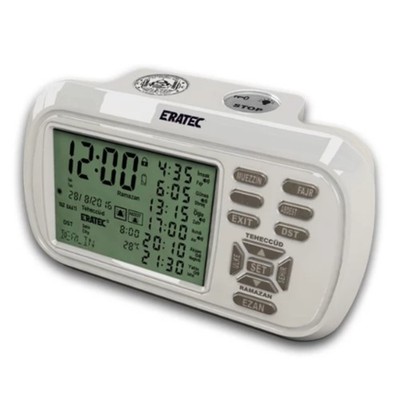 Shov Ezan Saati Silber – Automatische Azan Gebetsuhr , 8 Azan-Stimmen, Hijri- & 