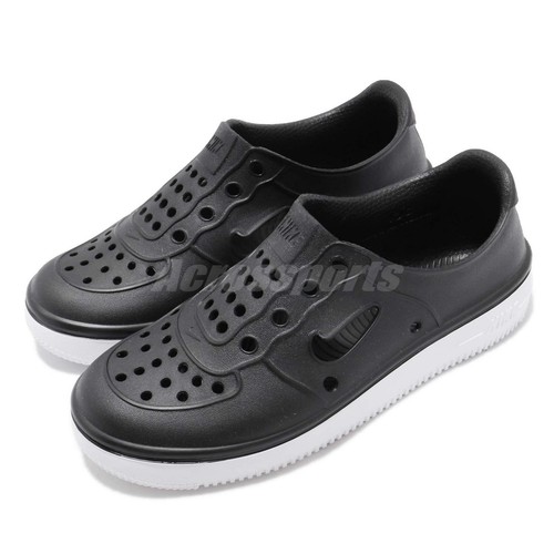 

Черные белые детские дошкольные сандалии без шнуровки Nike Foam Force 1 PS AT5243-001, Черный, Foam Force 1 Ps