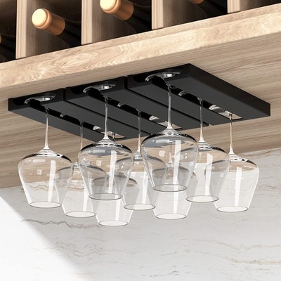 2 Pack Wine Glass Rack Punchfree Under Cabinet Stemware Wine Glass Holder Glasse