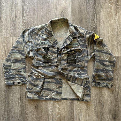 VTG 60's 70s Tiger Stripe Camouflage Camo Shirt Jacket US