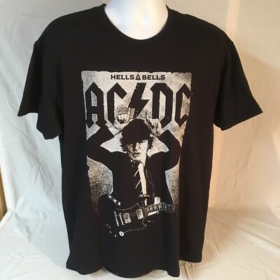 Liquid Blue Mens T-Shirt AC/DC Rock Band Black Medium Hells Bells Retro NWOT FS