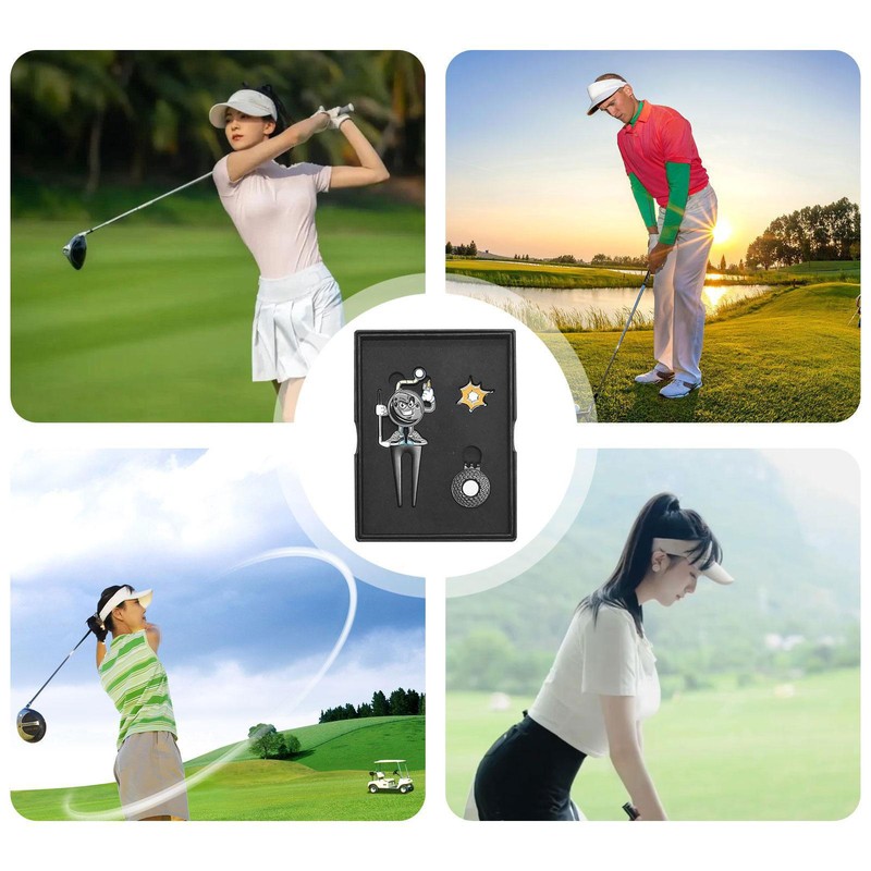Golf Divot Tool Funny Metal Magnetic Ball Marker Hat Clip Golf Club