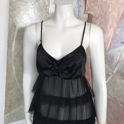 Victoria’s Secret Black Pleated Caimsole Teddy Slip Negligee SZ Small