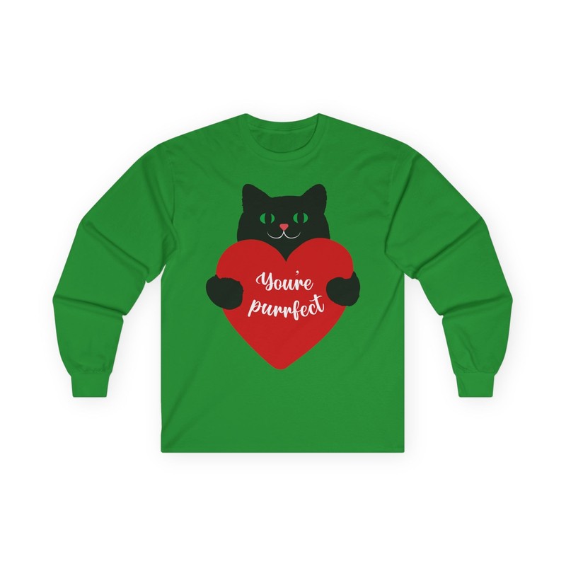 You're Purrfect Cat Long Sleeve Tee, Cute Cat T-Shirt, Gifts