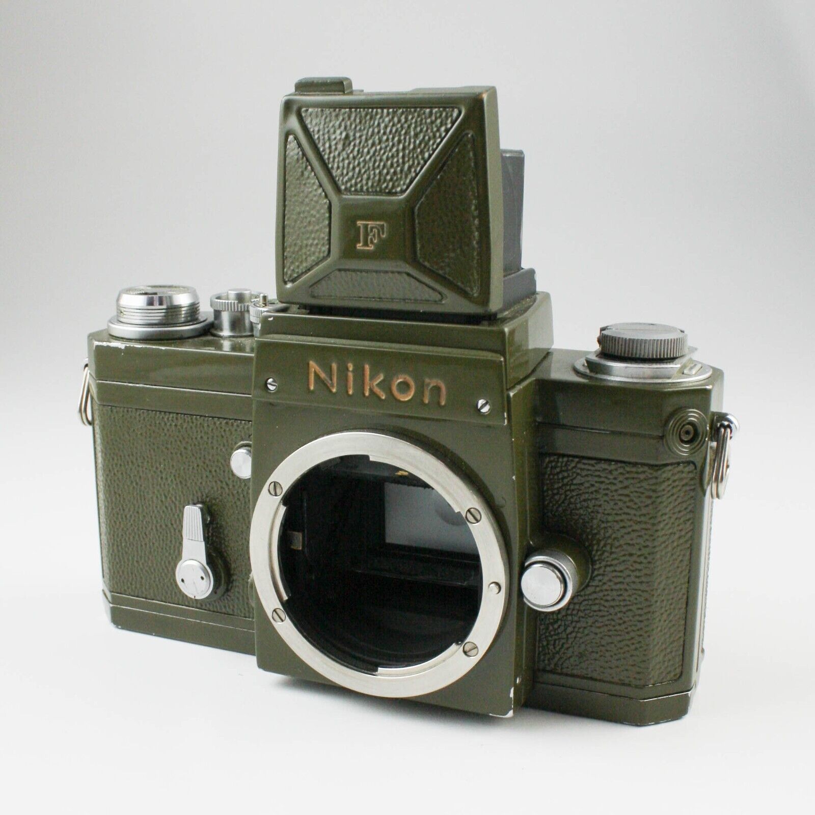Nikon F Camera Body w/Waist Level Finder - Painted Green/Modified - Parts/Repair Nikon F Camera Body w/Waist Level Finder - Painted Green/Modified - Parts/Repair
