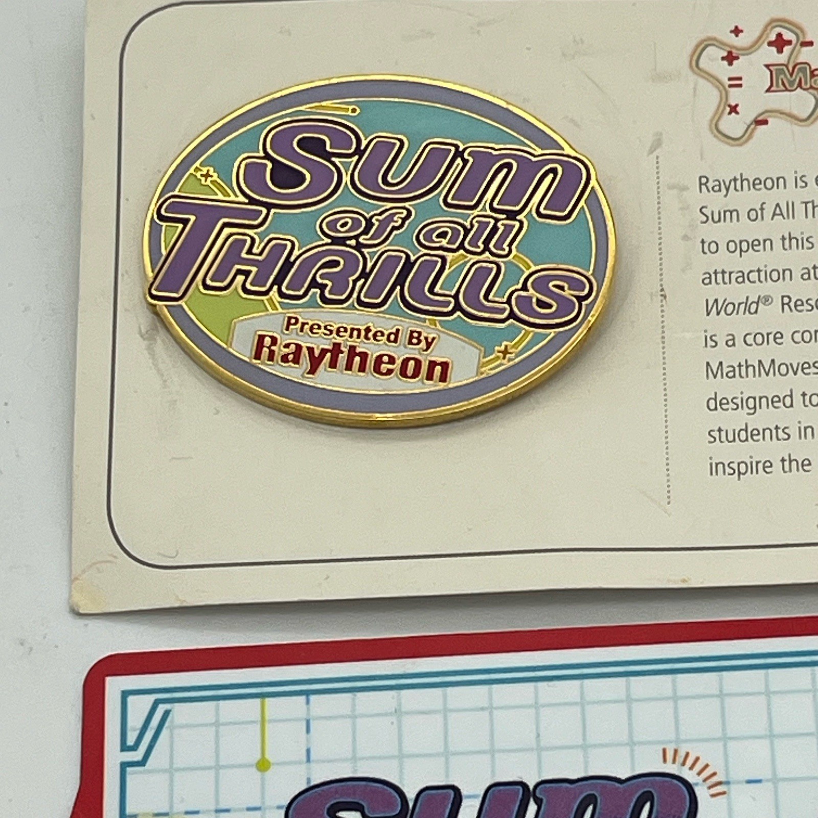 Disney World Epcot Innoventions Sum Of All Thrills Pin Raytheon & Ride Card