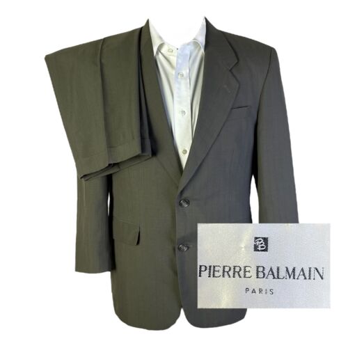 Pierre Balmain 2 Piece Suit Mens 38S 32x25 Taupe Brown Pierre Balmain 2 Piece Suit Mens 38S 32x25 Taupe Brown