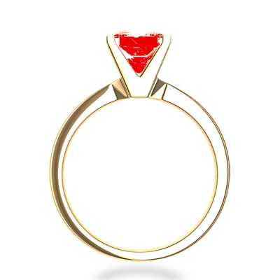 Pre-owned Pucci 1.50ct Princess Cut Simulated Red Diamond Wedding Promise Ring 14k Yellow Gold