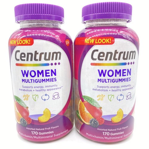 2 PACK Centrum Women Multigummies  170 Gummies Fruit Flavor 340 Gummies Total