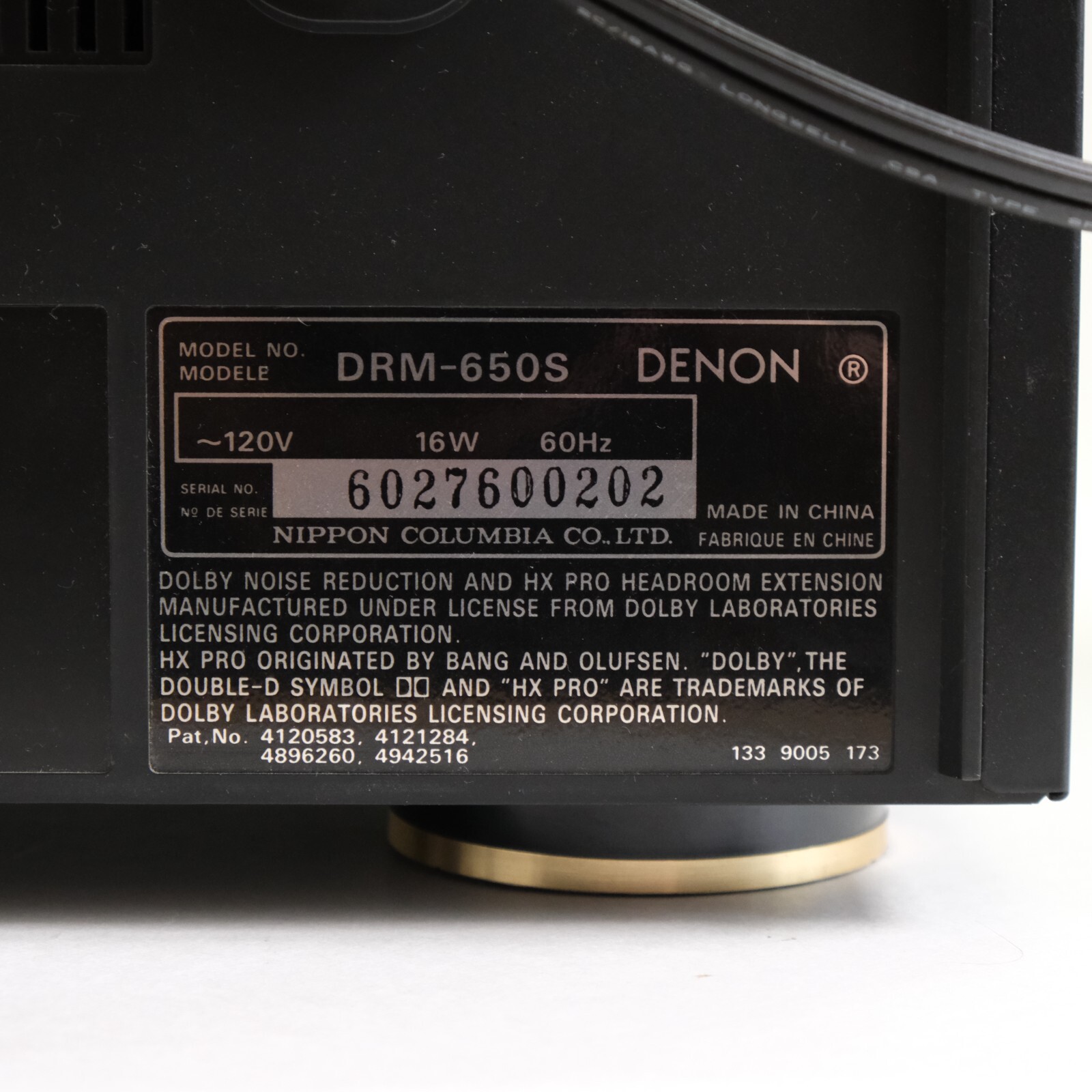 Denon DRM-650S (Dolby B/C/S) Stereo Cassette Tape Deck - Tested & Working Great!