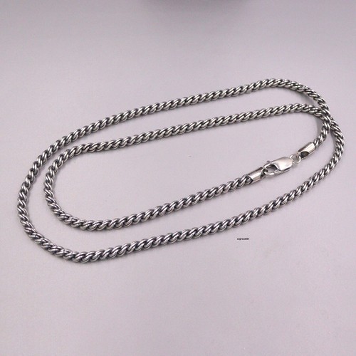 Solid 925 Sterling Silver Chain Men 3.5mm Twist Rope