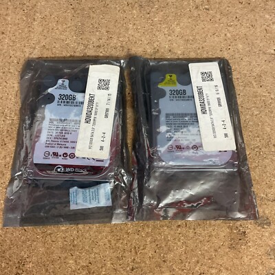 (2) Western Digital Scorpio Black 320GB Internal 7200RPM 2.5'' (WD3200BEKT) HDD