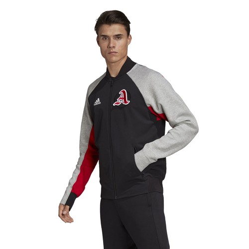 

Мужская куртка Adidas VRCT, черный / средне-серый меланж / алый, Multicolor